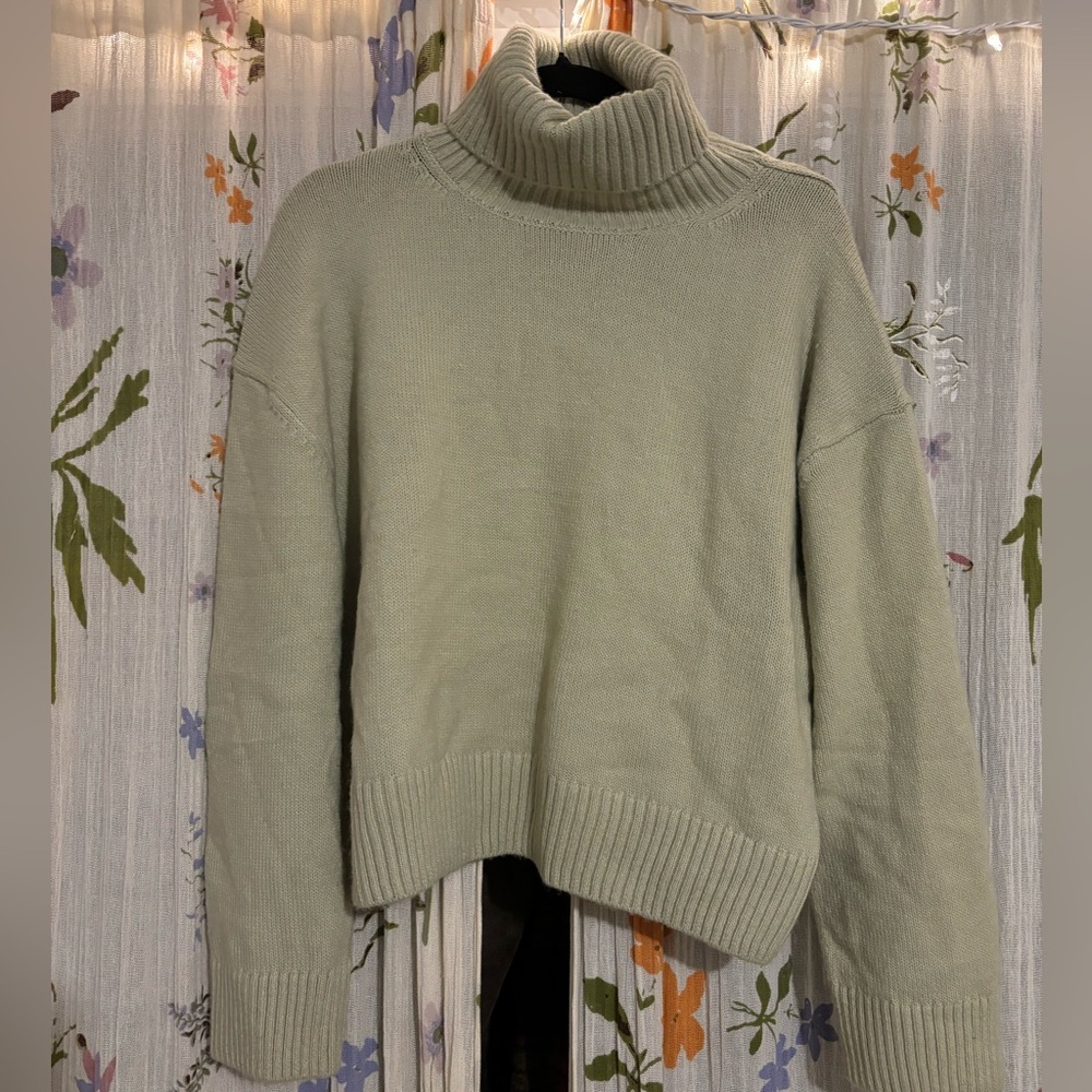 Sage green turtleneck